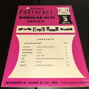 Sam’s Photofact Modular Hi-fi Series Mhf-3 June 1970 - Zdjęcie 1 z 2