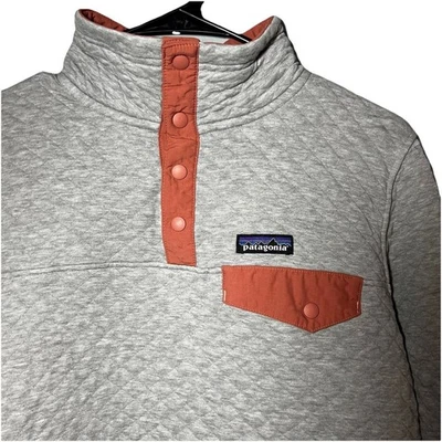 Pullover Patagonia Algodón Orgánico Gris Edredón Snap-T Bolsillo Para Mujer Talla Pequeña Foto 1 de 4