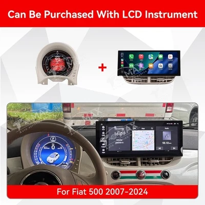 A Set For Fiat 500 2007-2024 Car Radio Dashboard Digital Cluster Panel Virtual - Image 1 of 4