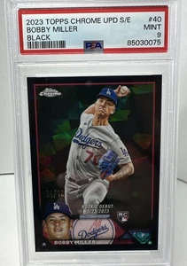 2023 Topps Chrome Update S/E Bobby Miller Black PSA 9 MINT ROOKIE RC 🔥 4/10 🔥 - Picture 1 of 4