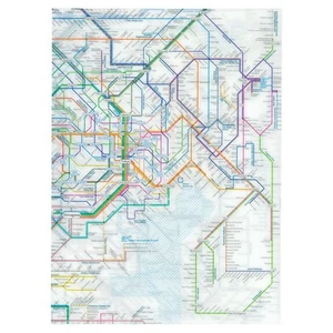 Tokyo Cartographic Railway Map Clear File Metropolitan Area English RFSE - Picture 1 of 6