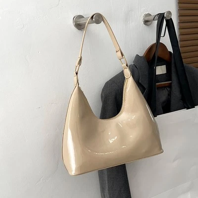 Women's patent leather handbag multifunctional crescent bag casual shoulder bag - Image 1 of 4
