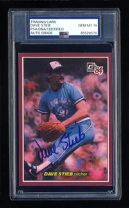 DAVE STIEB SIGNED 1984 DONRUSS ACTION ALL STARS PSA/DNA AUTOGRAPHED GEM MINT 10 - Picture 1 of 2