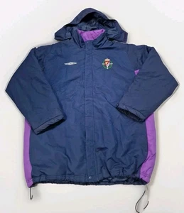 Umbro Real Valladolid Winter Training Coat Size XL Vintage Hooded Preloved - Picture 1 of 16