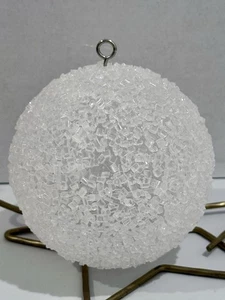 Große weiße Zucker gefrostete Schneeball Weihnachtsschmuck - 4" - Bild 1 von 9
