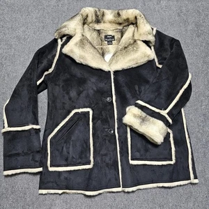 Abrigo de Vaquera Dennis Basso Imitación Piel Gamuza Cuero de Oveja Reversible NUEVO CON ETIQUETAS RARO - Imagen 1 de 18