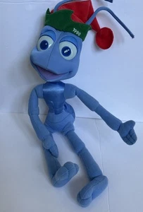 Vintage 1998 Disney Pixar A Bugs Life Flik Plush Toy 16” With Elf Hat Holiday - Picture 1 of 4