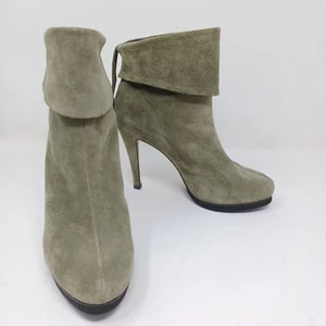 Botas Lavorazione Artigiana Verde Oliva Gamuza Tacón Alto Mantequilla Talla 7.5 - Imagen 1 de 10