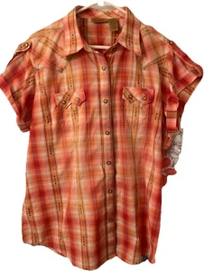 Wrangler Button Up Shirt Pearl Snap Aztec Western Cowboy XL Sawtooth Pockets - Picture 1 of 6