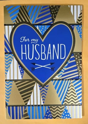 Tarjeta de felicitación feliz día del padre/marido gran formato (+ sobre 5,5x8") Foto 1 de 4