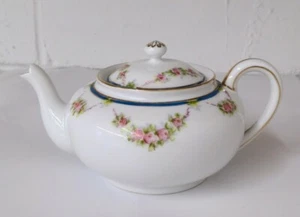 Antique Noritake Nippon Teapot Blue Sunrise Mark Rising Sun Mark Hand Painted - Picture 1 of 11