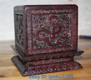 Konvolut ungewöhnliche chinesische Huali Holz geschnitzte Drachenschatulle 22456 - Bild 1 von 11