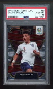 Panini Select UEFA Euro #80 Jadon Sancho 2020 gem mt psa 10 - Imagen 1 de 2