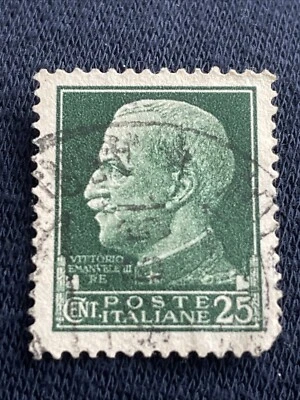 Uno: Estampilla italiana poste de 25 centavos Victor Emmanuel III de 1929 muy bonita TKS574* Foto 1 de 2