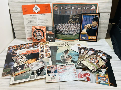 Lot Baltimore Orioles Cal Ripken Souvenirs Tickets Magnet Patch Stamps Newspaper Cover