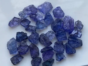 Blue Color Fine Natural Tanzanite Crystals Rough Gemstones 77.5 Carats - Picture 1 of 5