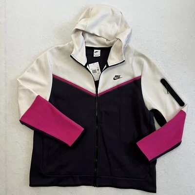 Sudadera con capucha Nike Sportswear Tech polar cremallera completa para hombre 2XL negra blanca rosa CU4489-031 Foto 1 de 4