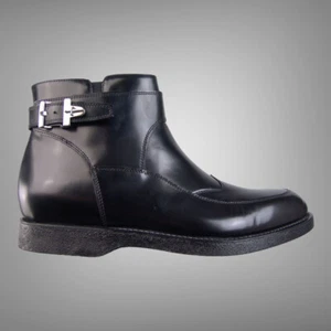 Authentic $920 Cesare Paciotti US 7 Black Leather Boots Italian Designer Shoes - Picture 1 of 9