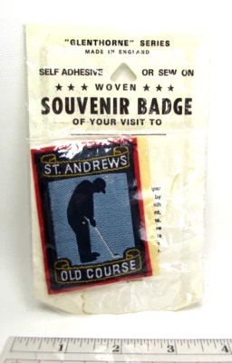 Vintage St Andrews Old Course Golf Jacket Patch Badge Scotland 1960's Woven NIP - Image 1 of 4