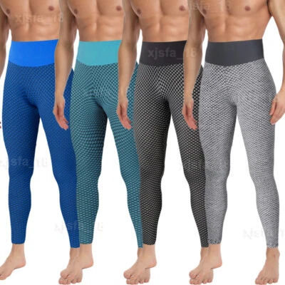 Men's Tiktok Leggings Sports Gym Compression Pants Butt Lift Fitness Yoga Jogger - Image 1 of 4
