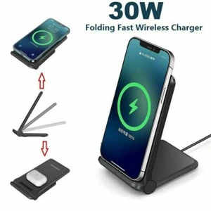 30W Wireless Charger Ładowarka indukcyjna Stacja ładująca do Apple iPhone 15 14 Pro - Zdjęcie 1 z 12