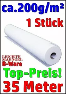 1x Malervlies 35m² Renoviervlies B-Ware Vilies Tapete Weiss GLASFASER 200g/m² - Bild 1 von 6