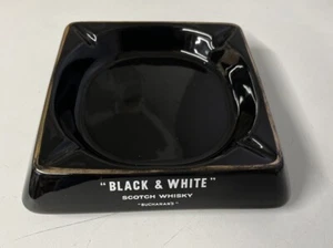 Black & White Scotch Whisky Ashtray Pub Man Cave Bar Black Buchanans VintageProp - Bild 1 von 7