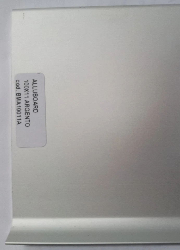10mt Zoccolino Battiscopa Alluboard in Vero Alluminio Argento Naturale 40x11mm  - Immagine 1 di 1