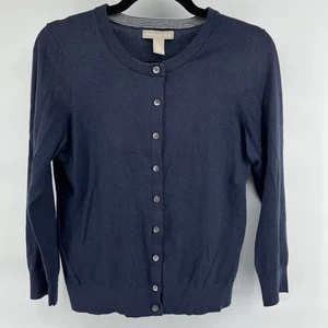 Banana Republic Women’s Size Medium Cardigan Navy Blue Silk Blend Lightweight - Picture 1 of 5