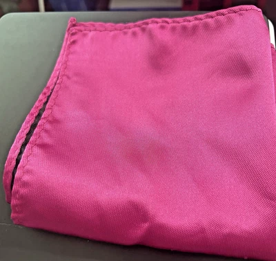 Vibrant Pink Satin Microfiber handmade Italian pocket square - Image 1 of 4