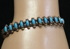 Vintage Signed Bell Trading Solid Copper Cuff Bracelet w/Faux Turquoise - Picture 1 of 6