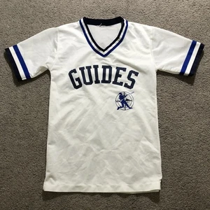 Vintage Maine Guides Baseball Jersey Kids Youth White Blank 80s Practice READ - Picture 1 of 12