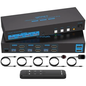4K60Hz HDMI KVM Switch 3 PC 2 Monitore USB3.0 Simulation EDID KVM-Umschalter ... - Afbeelding 1 van 7