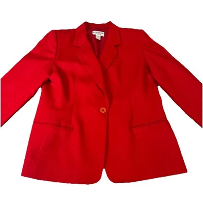 De colección Pendleton Mujer Rojo Lana Virgen Traje Botón Blazer Chaqueta Talla 12 corpcore Foto 1 de 4