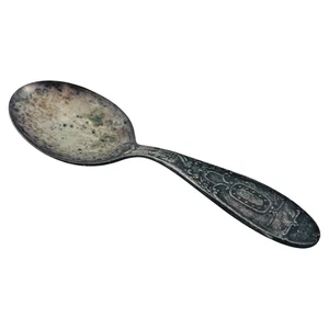 Vintage WM Rogers Birth Record Baby Spoon Stork 1959 Silver Plated "John" - Picture 1 of 6