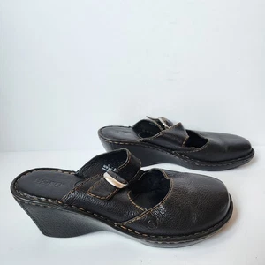 Scarpe da donna Born Mary Jane Slide taglia US 11 EU 43 nere in pelle con fibbia e tacco - Foto 1 di 10
