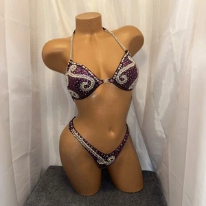 NPC competition FIGURE posing suit PURPLE hologram 34 C Small Bottom - Picture 1 of 6