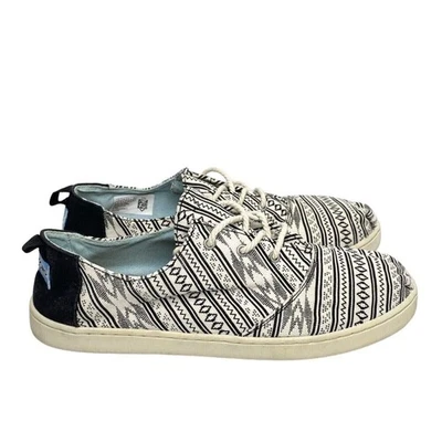 Zapatillas deportivas Toms Big Kids jóvenes talla 6 abedul tribal lumin con cordones negras crema Foto 1 de 4