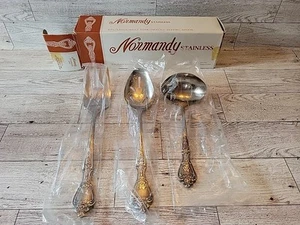 Juego de 3 piezas para servir Normandía cuchara perforada tenedor de carne cucharón MSI Japón caja de acero inoxidable - Imagen 1 de 11