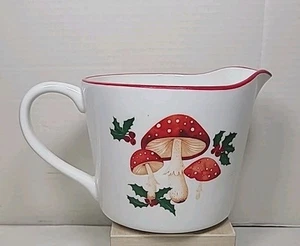 The Bake Shop Mushroom Holly Ceramic Liquid Pouring MEASURING CUP holiday - Picture 1 of 8