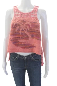 Free People Damen Luau Tank Häkel Asymmetrisch Shirt Top Rosa Baumwolle Größe XS - Bild 1 von 5