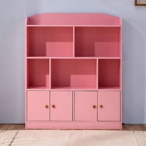 Emall Life Kids Large Bookcase Shelving Unit Pink Colour Bedroom Nursery Boxed - Picture 1 of 6