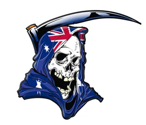 Australian Reaper LEFT AND RIGHT FACING Size apr 65mm by57mm gloss laminated - Picture 1 of 1