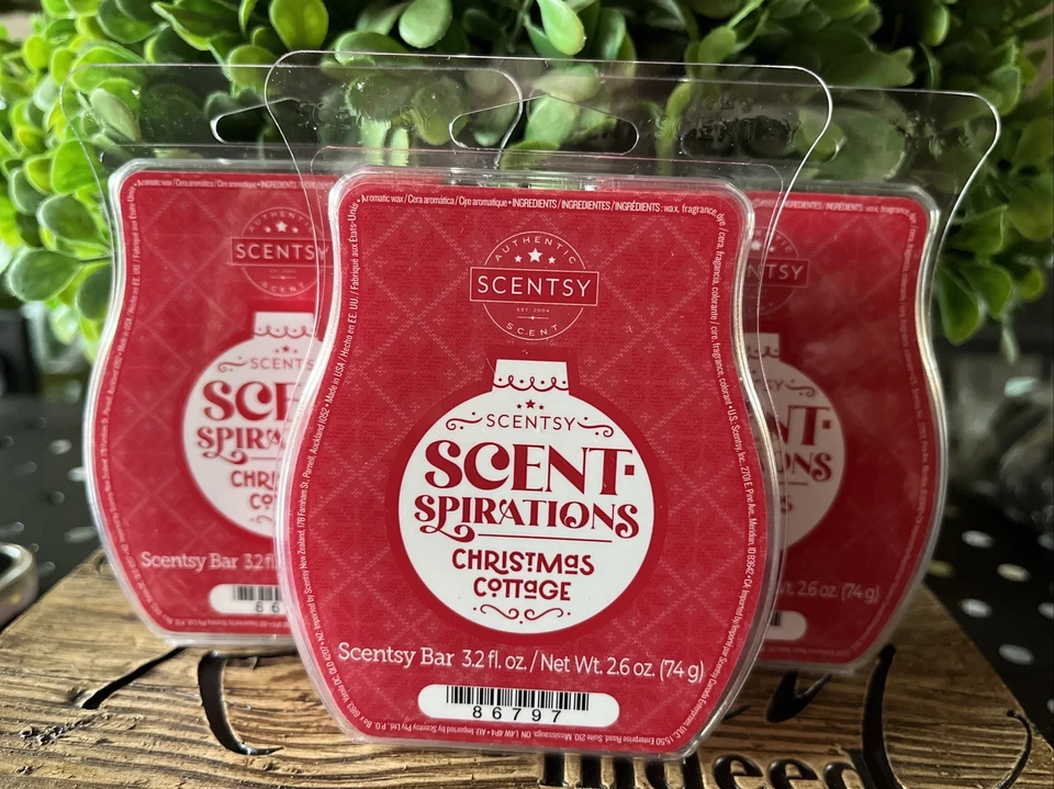 Lote de 3 barras de cera Scentsy Christmas Cottage nuevo calentador de aroma nuevo Foto 1 de 1