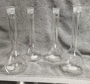 Lot of 4 Pyrex 250mL Volumetric Flask Glass #5640 Made in USA - Picture 1 of 4