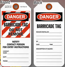 PLASTIC 3" X 6¼”, DANGER BARRICADE TAG DO NOT REMOVE 25 PACK