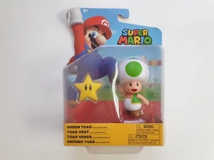 Super Mario - Green Toad - 10cm/4" Figurine - Jakks Pacific (Unopened) - Picture 1 of 3