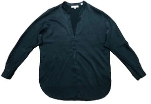 Vince Langarm Bluse Damen S Schwarz 100% Seide V-Ausschnitt Relaxed Fit - Bild 1 von 9