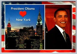 President Barack H Obama 44th US President 2009-2017 New York unused postcard - Picture 1 of 2