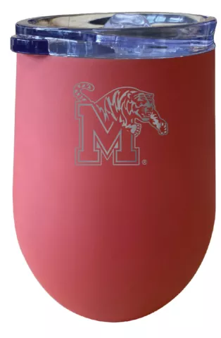 Memphis Tigers 12oz Stainless Steel Insulated Wine Cup Tumbler with Lid Cover